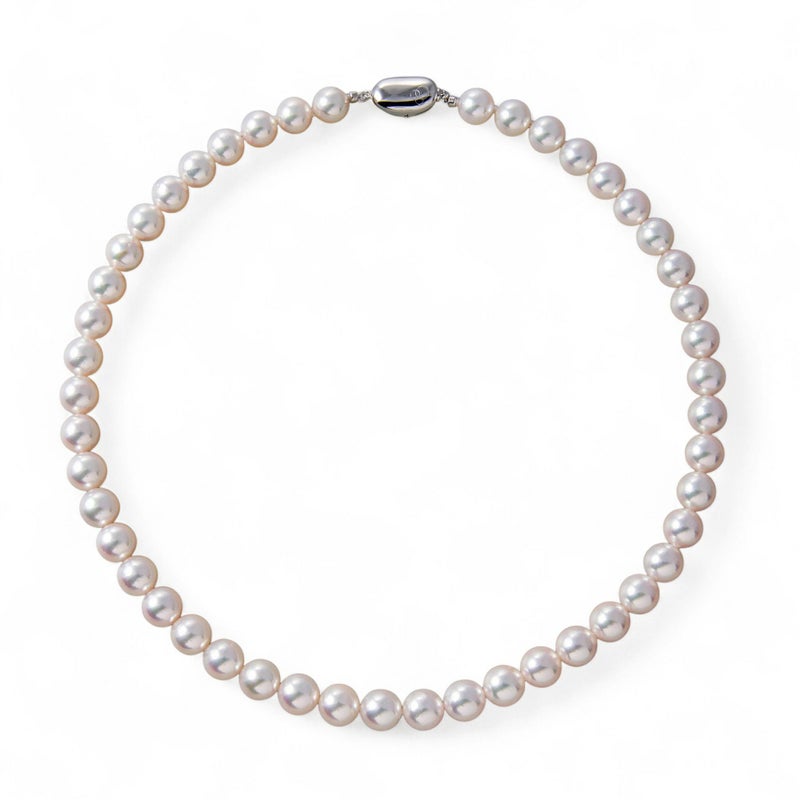 あこや真珠【オーロラロゼ】 鑑別書付 パールネックレス ホワイトピンク系 8.5-9.0mm AAB ラウンド [真珠科学研究所発行][n2]（真珠 ネックレス）（冠婚葬祭 フォーマル 入学式 卒業式 結婚式 成人式）