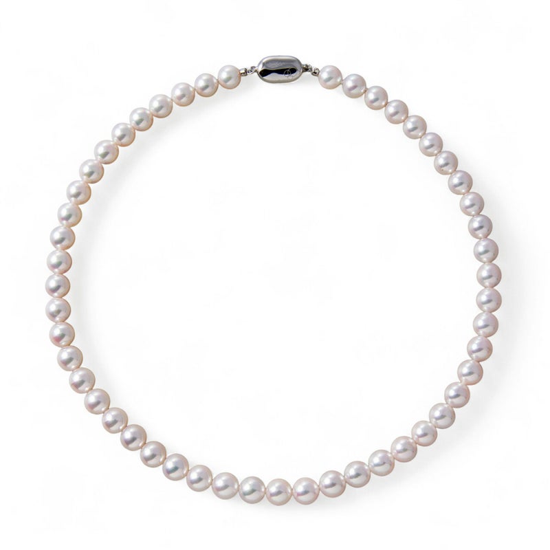 あこや真珠【オーロラロゼ】 鑑別書付 パールネックレス ホワイトピンク系 8.0-8.5mm AAB ラウンド [真珠科学研究所発行][n2]（真珠 ネックレス）（冠婚葬祭 フォーマル 入学式 卒業式 結婚式 成人式）