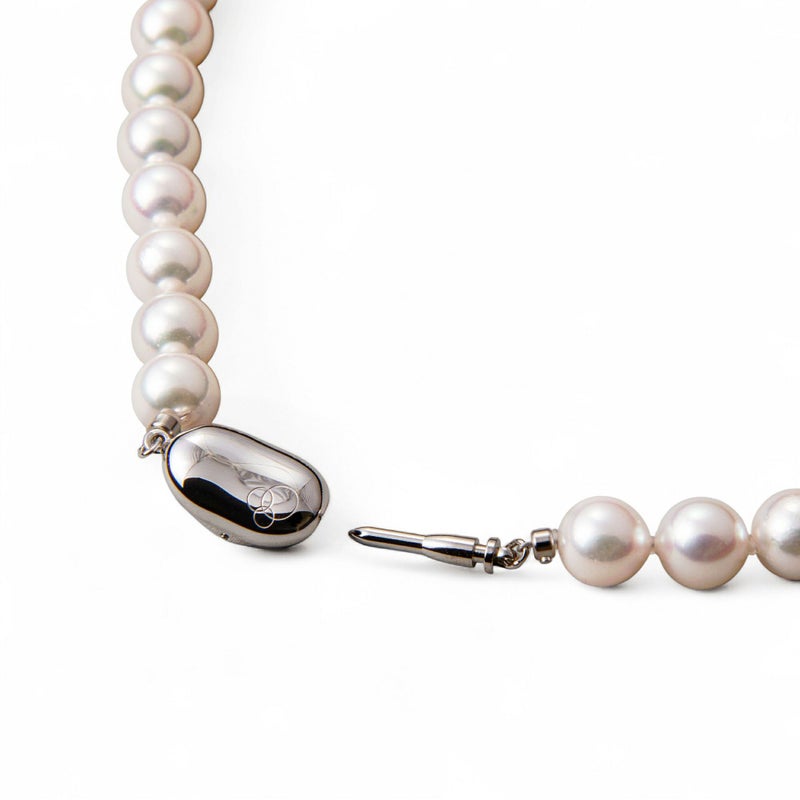 あこや真珠【オーロラロゼ】 鑑別書付 パールネックレス ホワイトピンク系 8.0-8.5mm AAB ラウンド [真珠科学研究所発行][n2]（真珠 ネックレス）（冠婚葬祭 フォーマル 入学式 卒業式 結婚式 成人式）