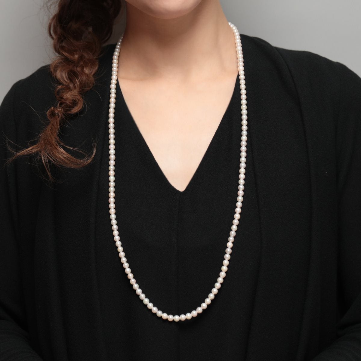 WEB限定】あこや真珠 ロングネックレス 5.5-6.0mm 80cm | ～7.0mm