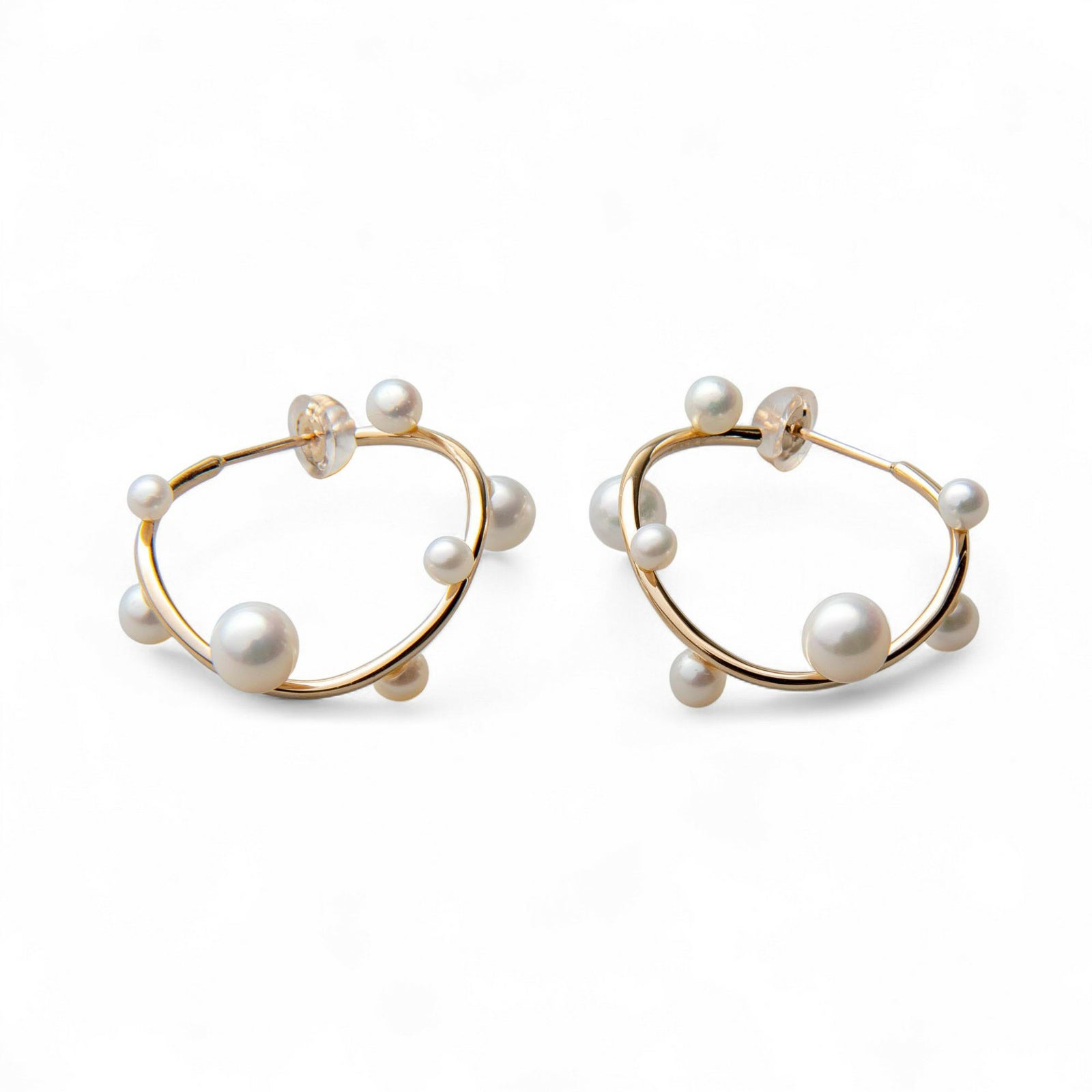 淡水真珠 ラウンドウエーブ ピアス K10YG 2.5-5.0mm 《enSTYLE》［n3］(淡水パール ギフト プレゼント ベビーパール ゴールド レディース トレンド おしゃれ)