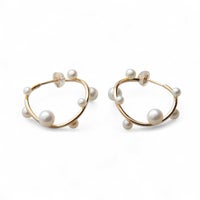 淡水真珠 ラウンドウエーブ ピアス K10YG 2.5-5.0mm 《enSTYLE》［n3］(淡水パール ギフト プレゼント ベビーパール ゴールド レディース トレンド おしゃれ)