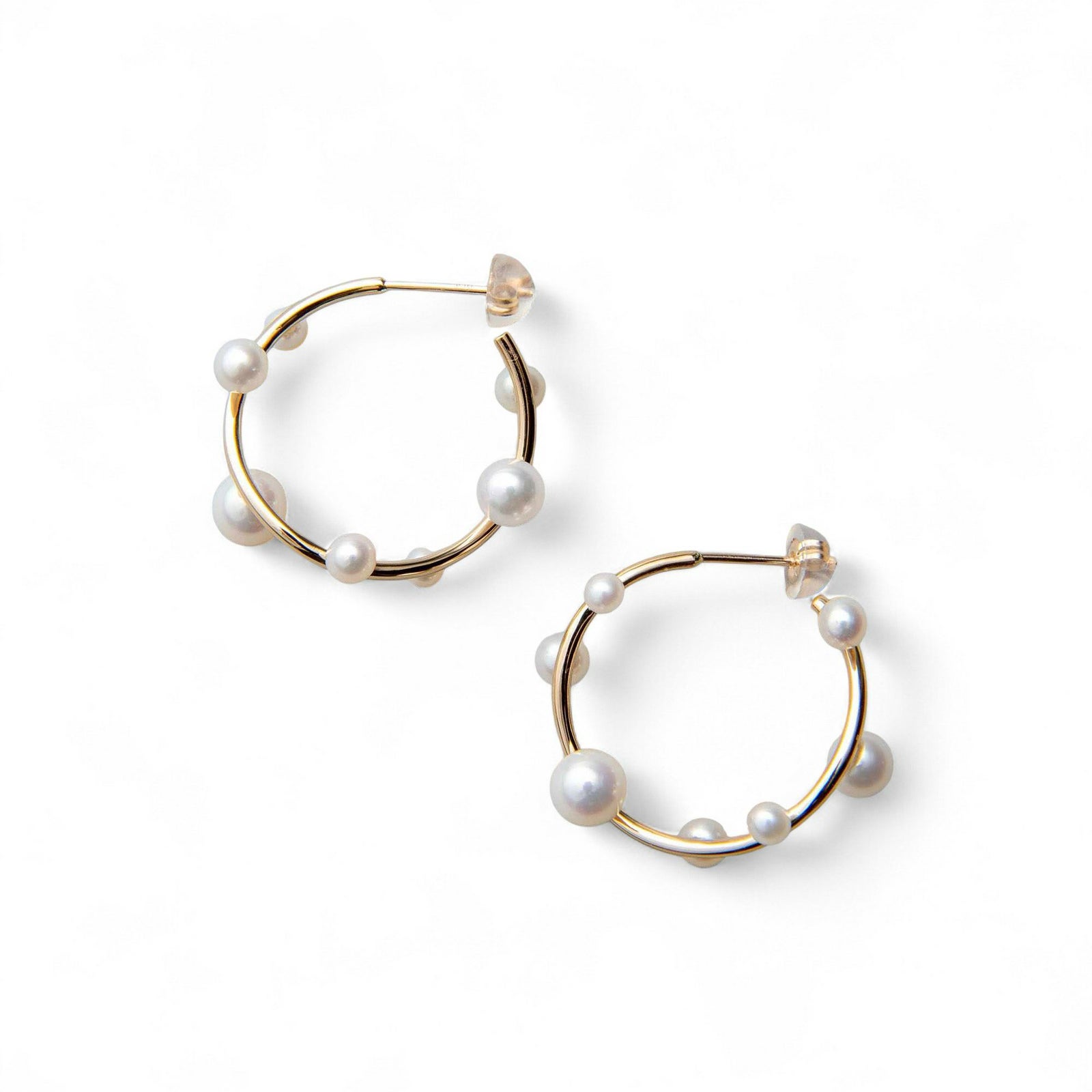 淡水真珠 ラウンドウエーブ ピアス K10YG 2.5-5.0mm 《enSTYLE》［n3］(淡水パール ギフト プレゼント ベビーパール ゴールド レディース トレンド おしゃれ)