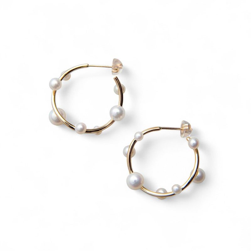 淡水真珠 ラウンドウエーブ ピアス K10YG 2.5-5.0mm 《enSTYLE》［n3］(淡水パール ギフト プレゼント ベビーパール ゴールド レディース トレンド おしゃれ)