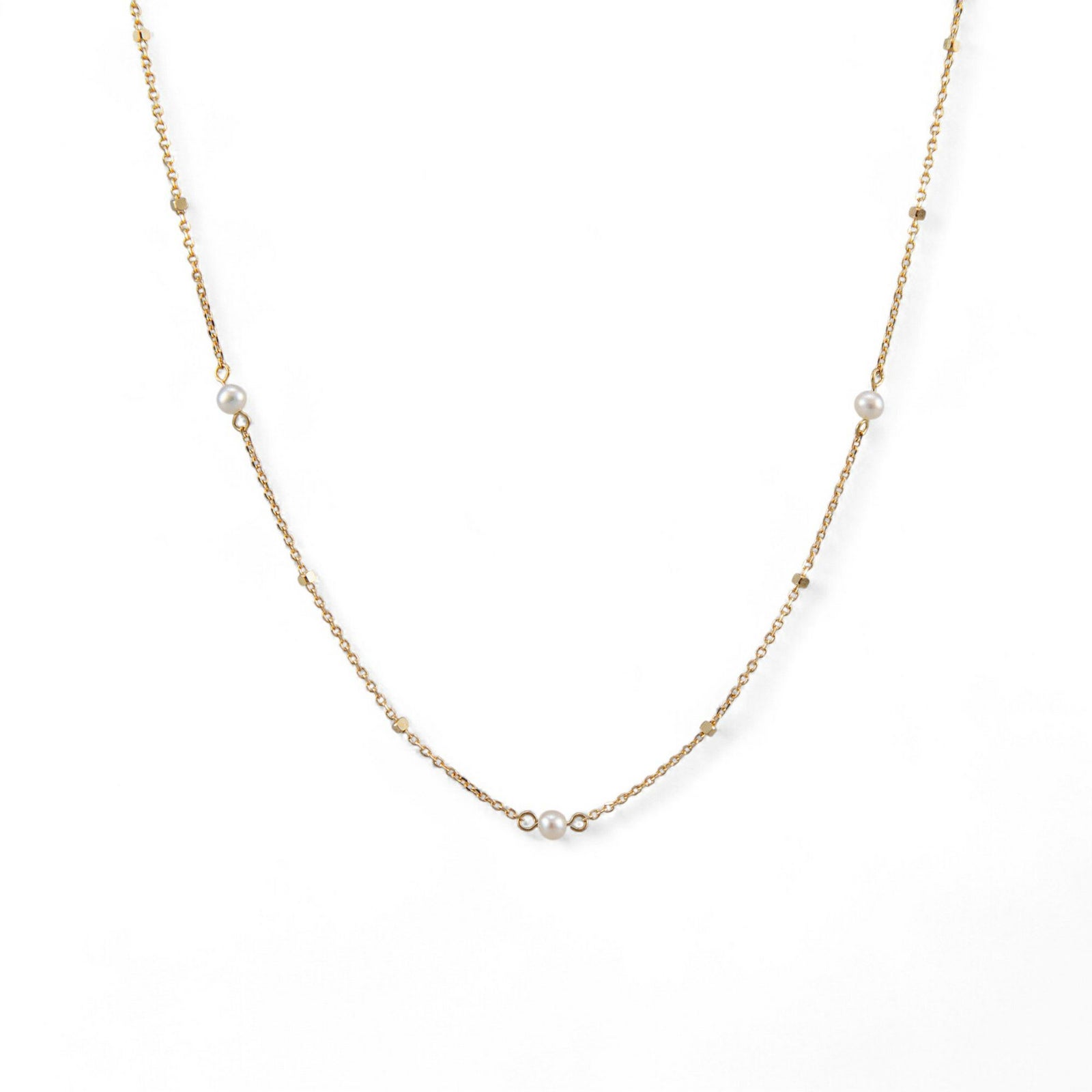 淡水真珠 ステーションネックレス ペンダント K10YG 2.5-3.0mm 《enSTYLE》［n4］(ベビーパール パールネックレス カジュアル フェミニン 重ね付け ギフト プレゼント ゴールド レディース)