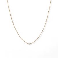 淡水真珠 ステーションネックレス ペンダント K10YG 2.5-3.0mm 《enSTYLE》［n4］(ベビーパール パールネックレス カジュアル フェミニン 重ね付け ギフト プレゼント ゴールド レディース)