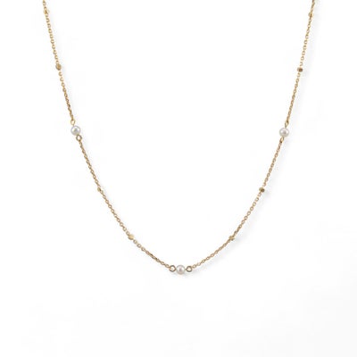 淡水真珠 ステーションネックレス ペンダント K10YG 2.5-3.0mm 《enSTYLE》［n4］(ベビーパール パールネックレス カジュアル フェミニン 重ね付け ギフト プレゼント ゴールド レディース)