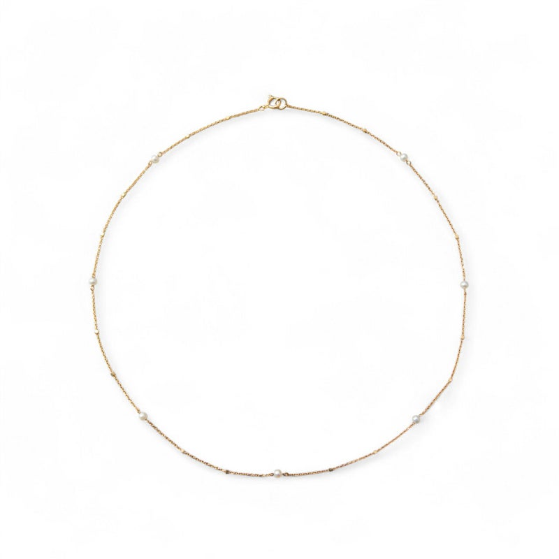 淡水真珠 ステーションネックレス ペンダント K10YG 2.5-3.0mm 《enSTYLE》［n4］(ベビーパール パールネックレス カジュアル フェミニン 重ね付け ギフト プレゼント ゴールド レディース)