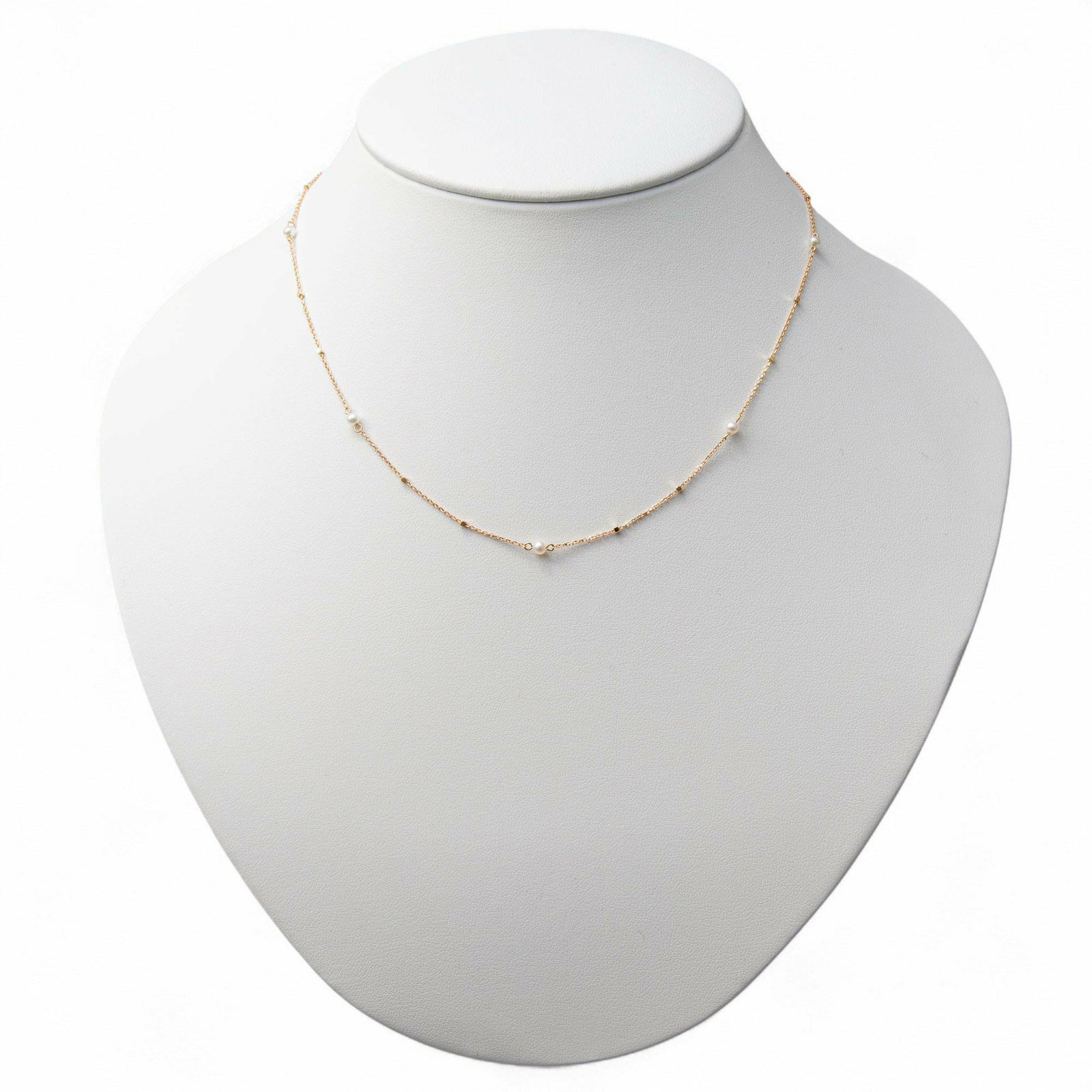 淡水真珠 ステーションネックレス ペンダント K10YG 2.5-3.0mm 《enSTYLE》［n4］(ベビーパール パールネックレス カジュアル フェミニン 重ね付け ギフト プレゼント ゴールド レディース)