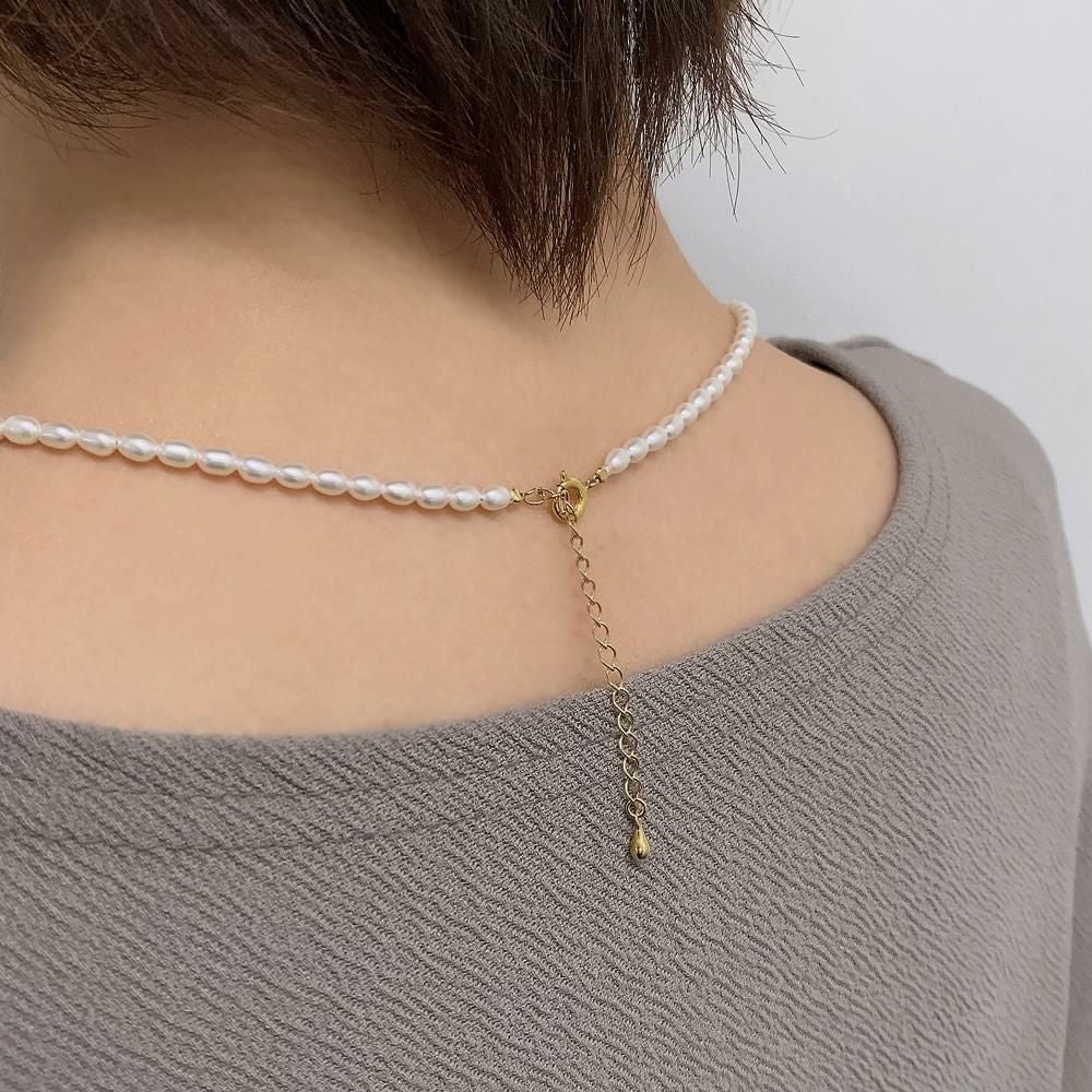 WEB限定】淡水真珠 ネックレス 3.5-4.0mm ライス | 淡水真珠ネックレス