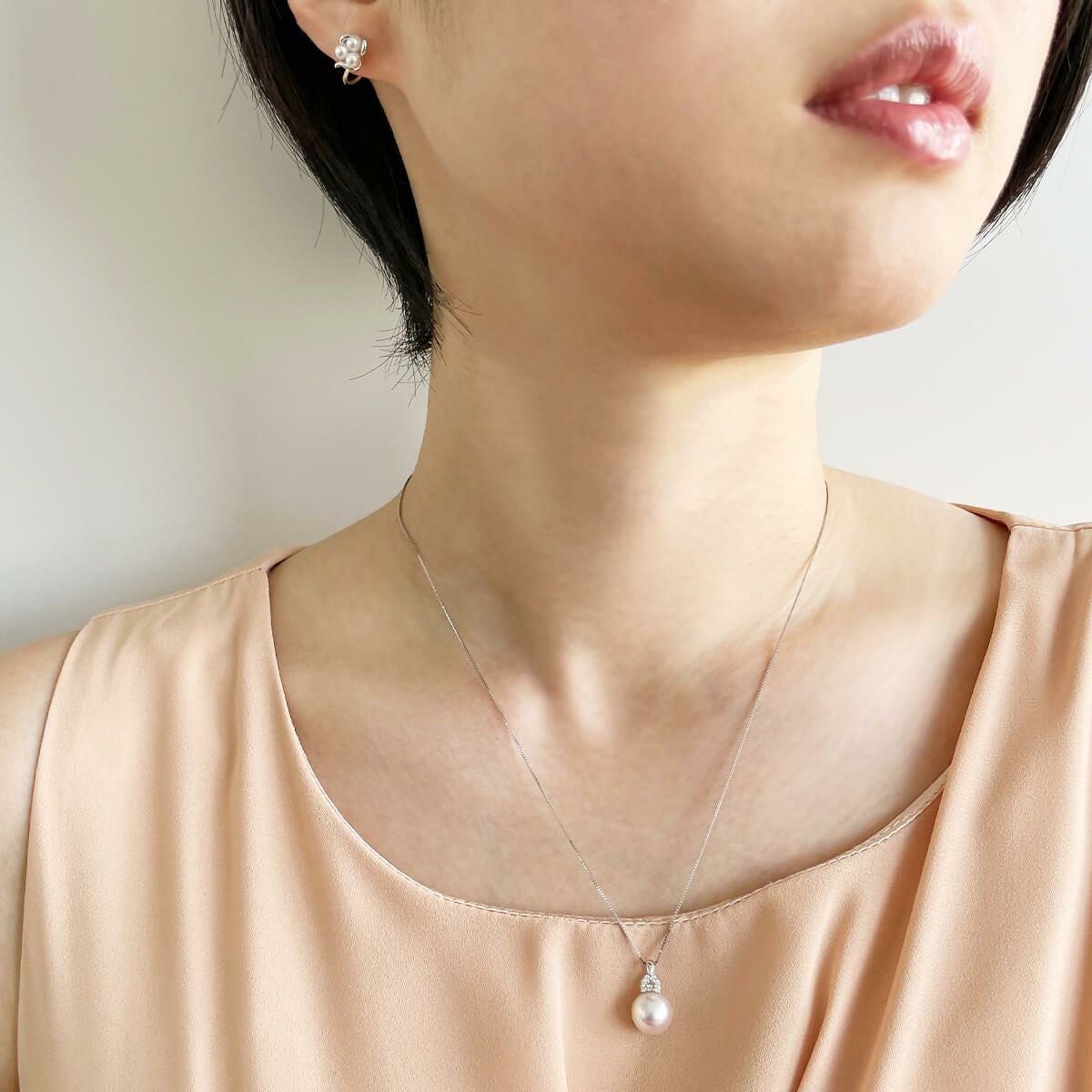オーロラ花珠真珠 ペンダント9.0-9.5mm K18WG | WSP（ダブルエスピー