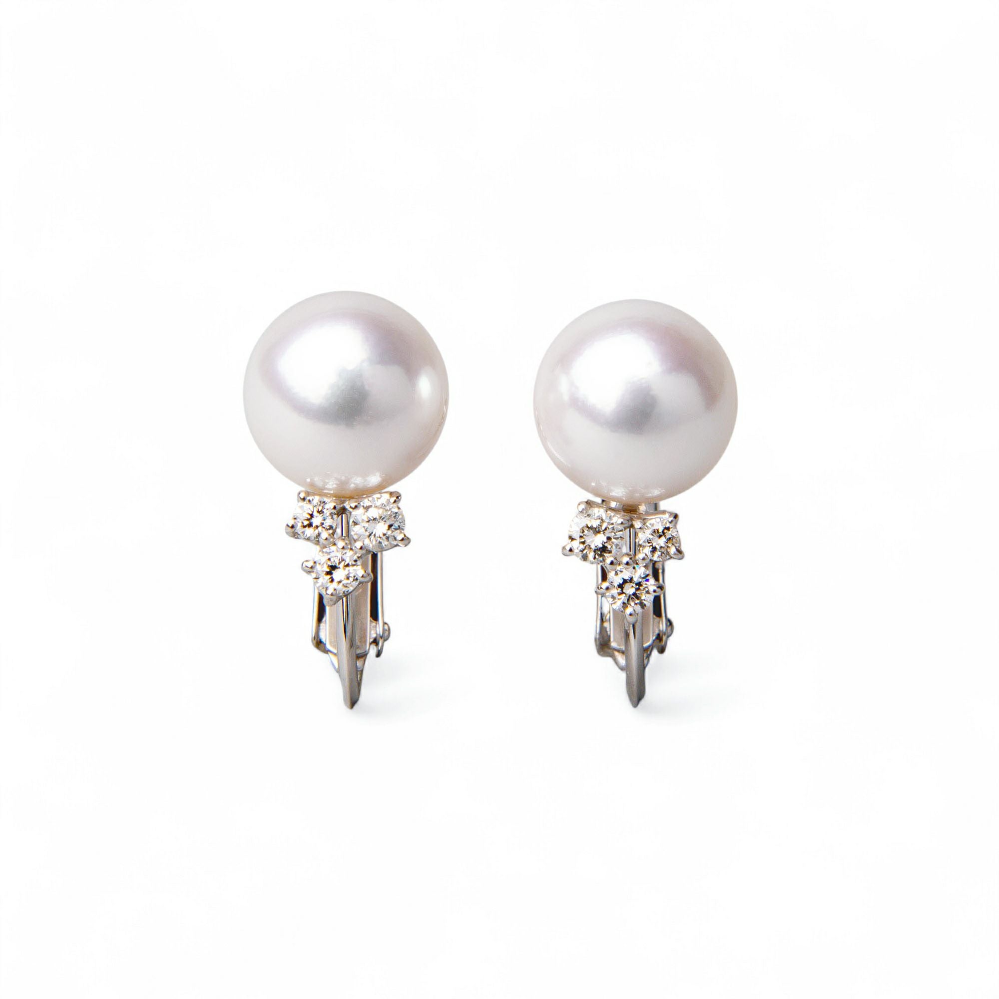 オーロラ花珠真珠 イヤリング8.0-8.5mm K18WG [WSP] | 花珠真珠ピアス