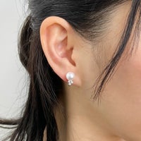 オーロラ花珠真珠 イヤリング8.0-8.5mm K18WG [WSP] | WSP（ダブル 