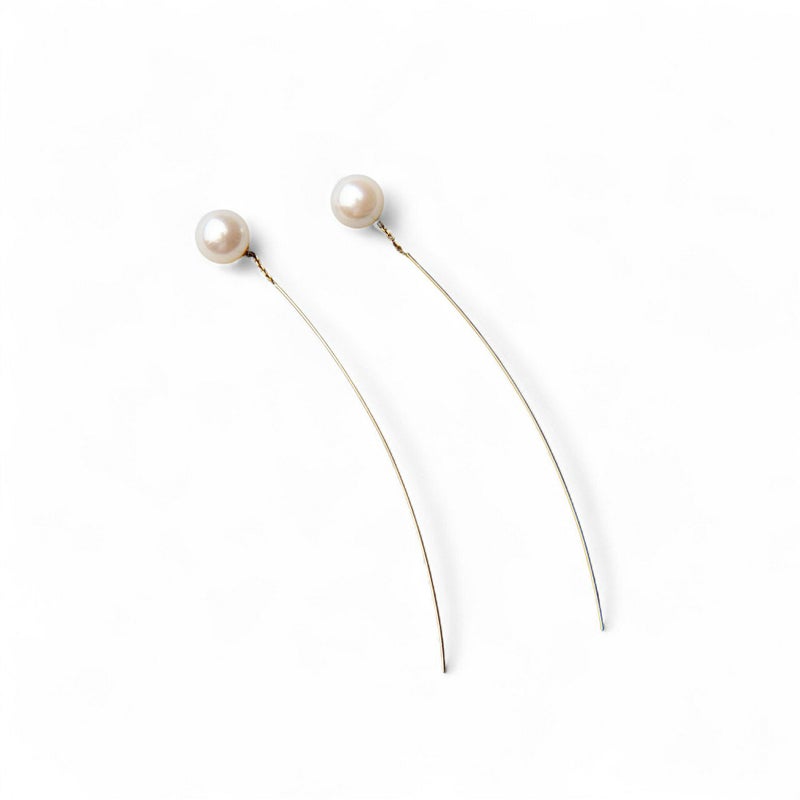 あこや真珠 7.5-8.0mm ワイヤーピアス K10YG