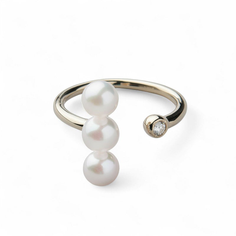 Carina あこや真珠 リング5.0-6.0mm K10WG/K10YG