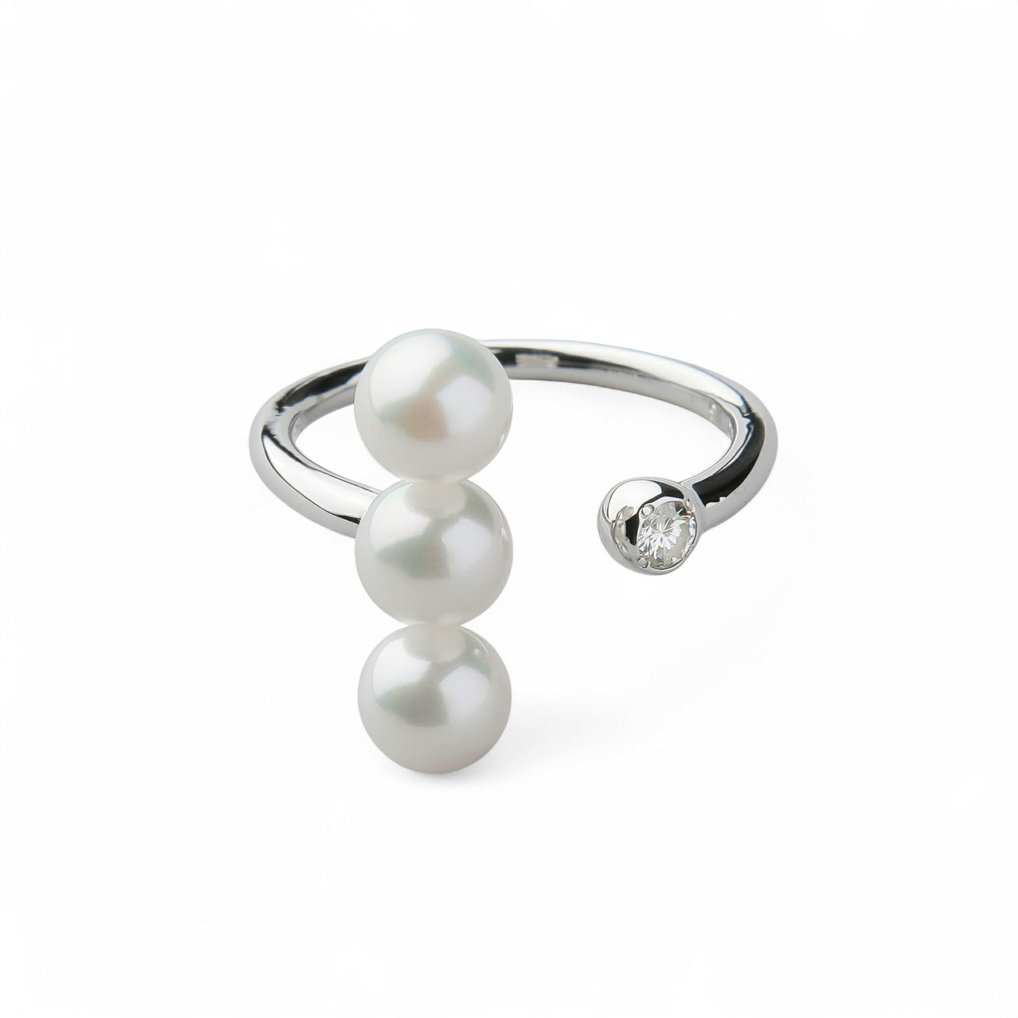 Carina あこや真珠 フォークリング5.0-6.0mm K10WG/K10YG | あこや真珠