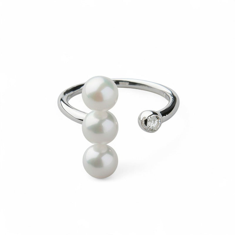 Carina あこや真珠 リング5.0-6.0mm K10WG/K10YG