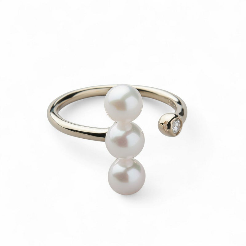 Carina あこや真珠 リング5.0-6.0mm K10WG/K10YG