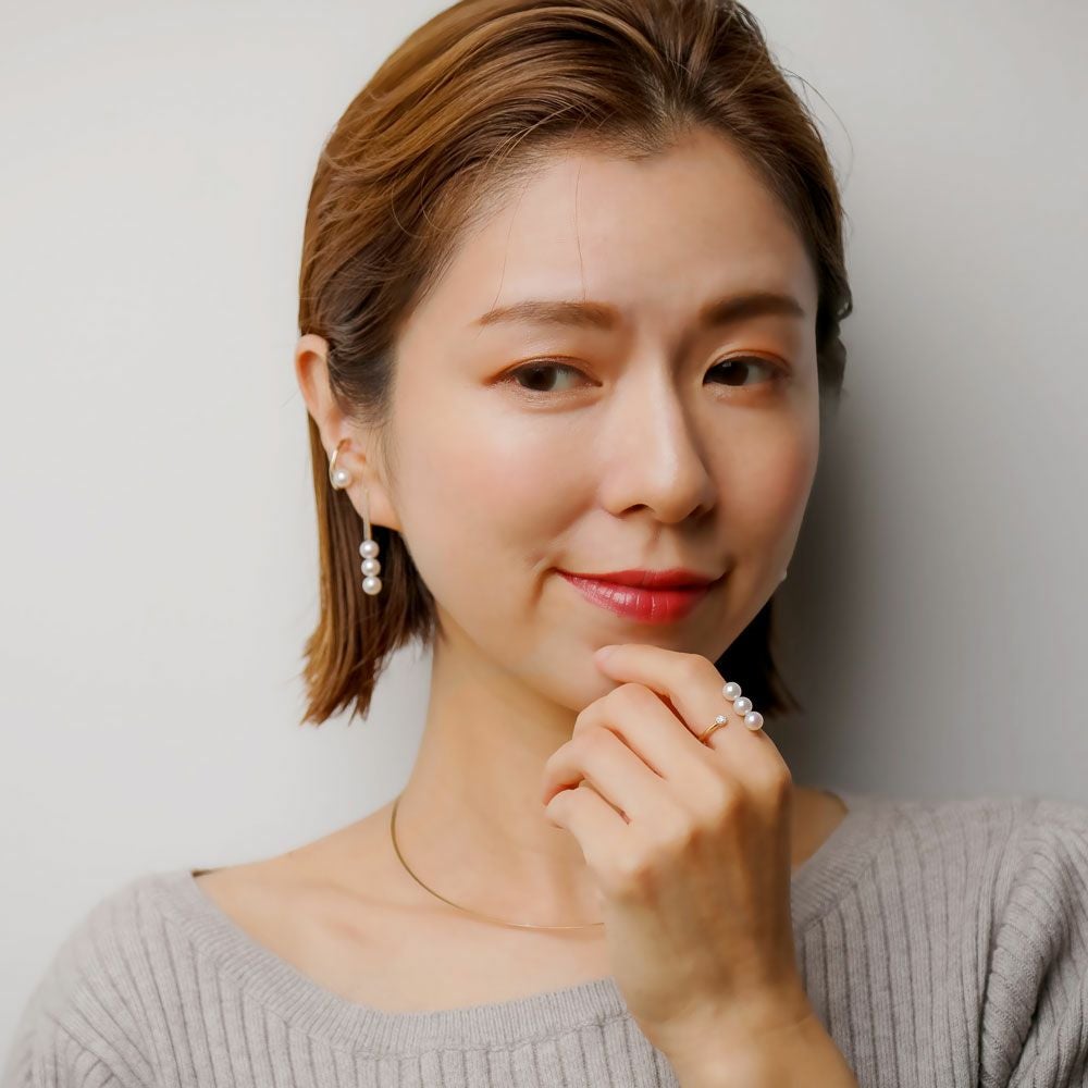 Carina あこや真珠 フォークリング5.0-6.0mm K10WG/K10YG | WSP