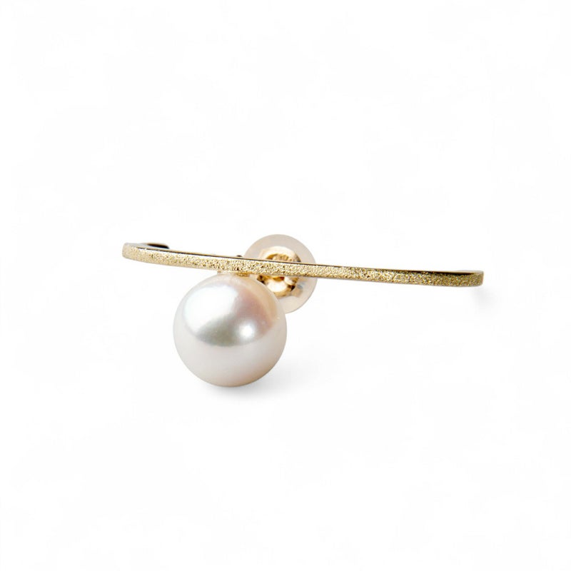 あこや真珠 カフ風ピアス 7.5-8.0mm K10YG（片耳販売）