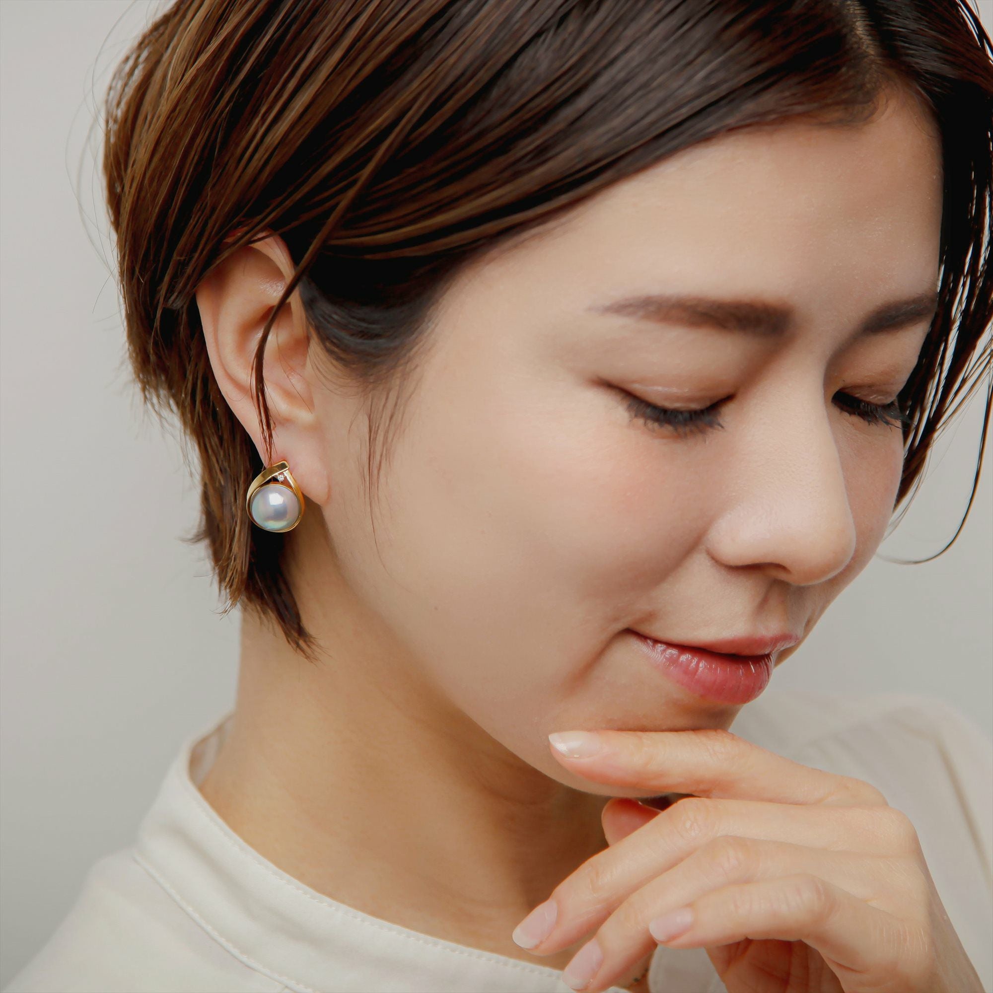 マベ真珠 ピアス11mmUP K18YG [WSP] | その他ピアス・イヤリング