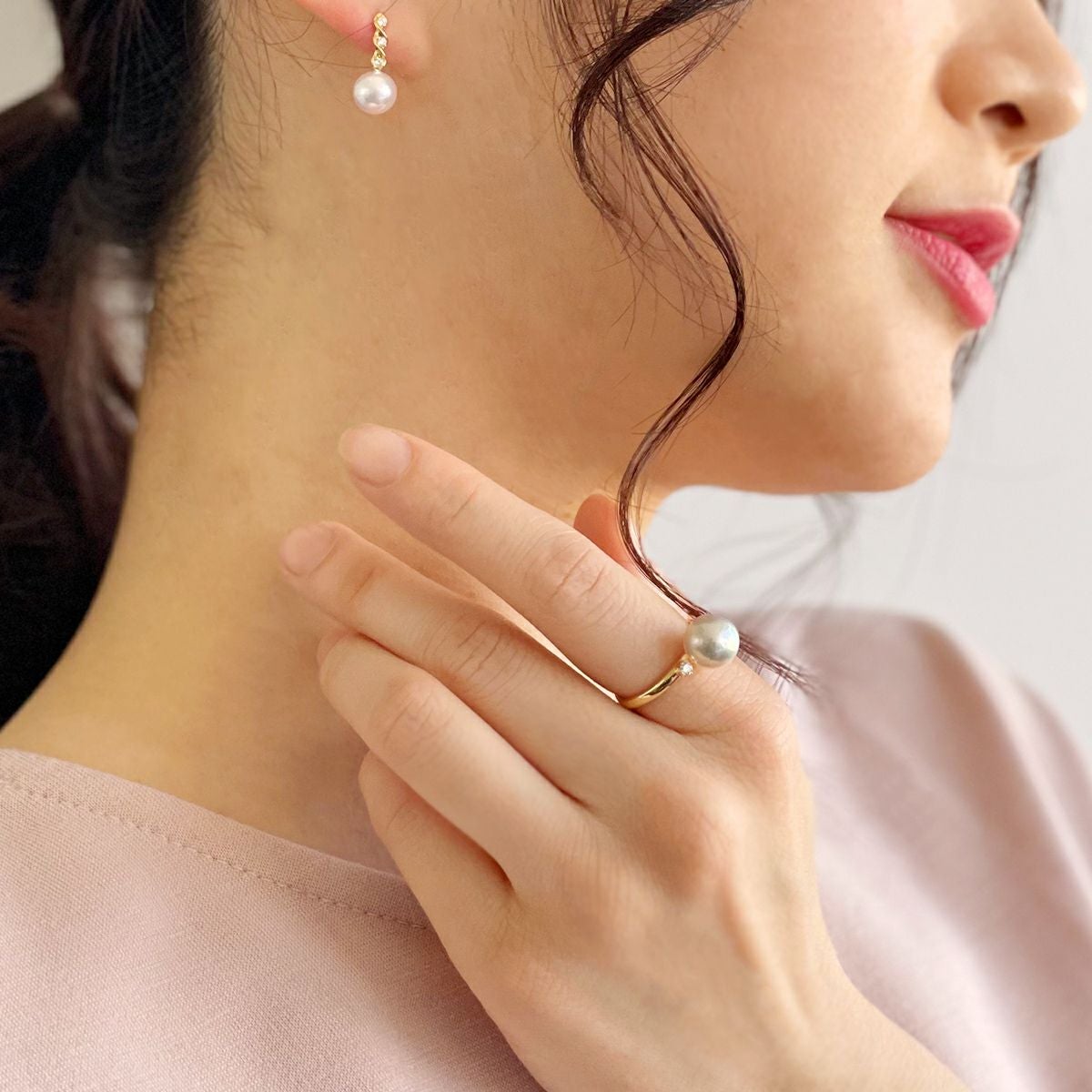 LUXE あこや真珠 リング9.0-9.5mm K18YG | あこや真珠リング