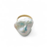 淡水真珠バロックパール 超大珠20mm　リング　K18淡水真珠バロックパール 超大珠20mm　リング　K18