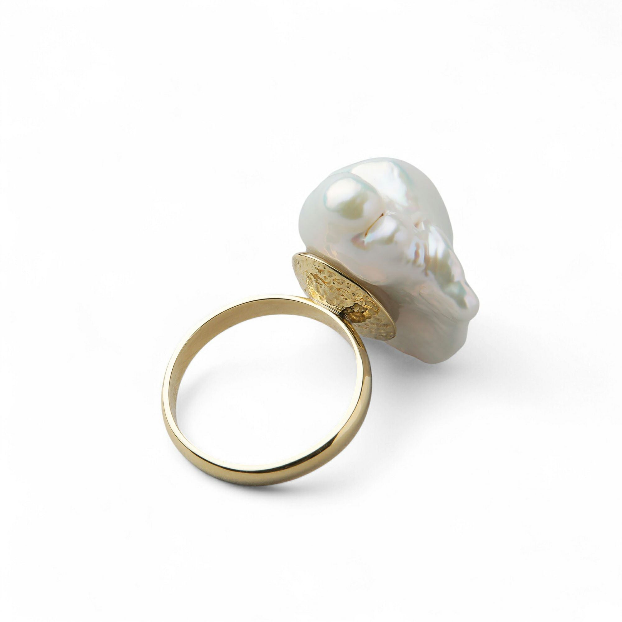 Unique+ 淡水真珠 リング20mmUP K18YG バロック | 淡水真珠リング