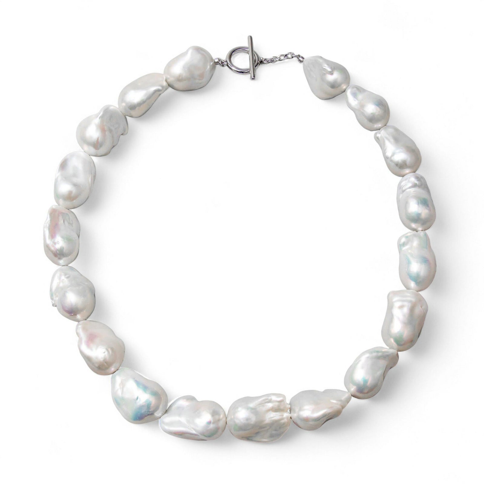 淡水真珠　バロック(オイスター)　ホワイト　大珠　ネックレス