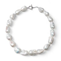 淡水真珠　バロック(オイスター)　ホワイト　大珠　ネックレス