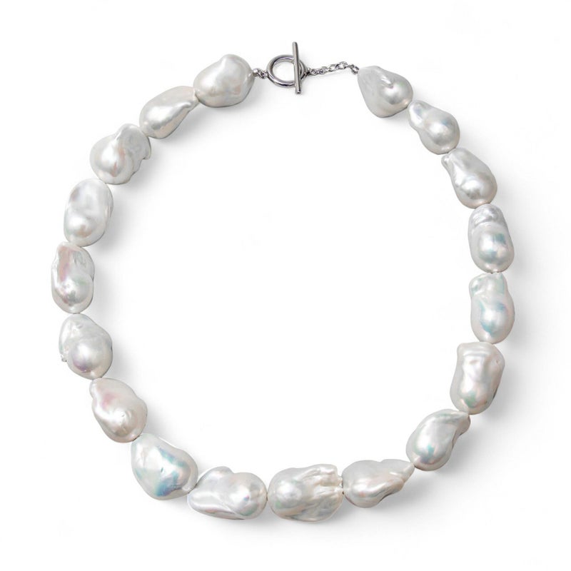 淡水真珠　バロック(オイスター)　ホワイト　大珠　ネックレス