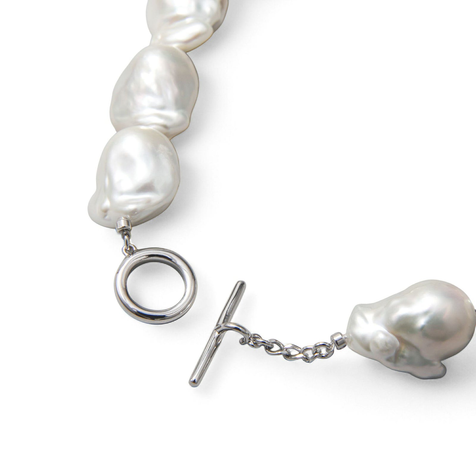 淡水真珠　バロック(オイスター)　ホワイト　大珠　ネックレス