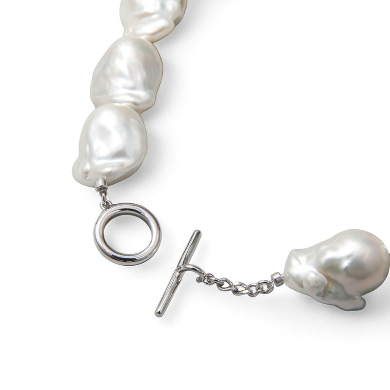 淡水真珠　バロック(オイスター)　ホワイト　大珠　ネックレス