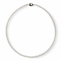 あこや真珠 パールネックレス ホワイト系 3.5-4.0mm A-BBB  ラウンド～セミラウンド ビーンズクラスプ（silver