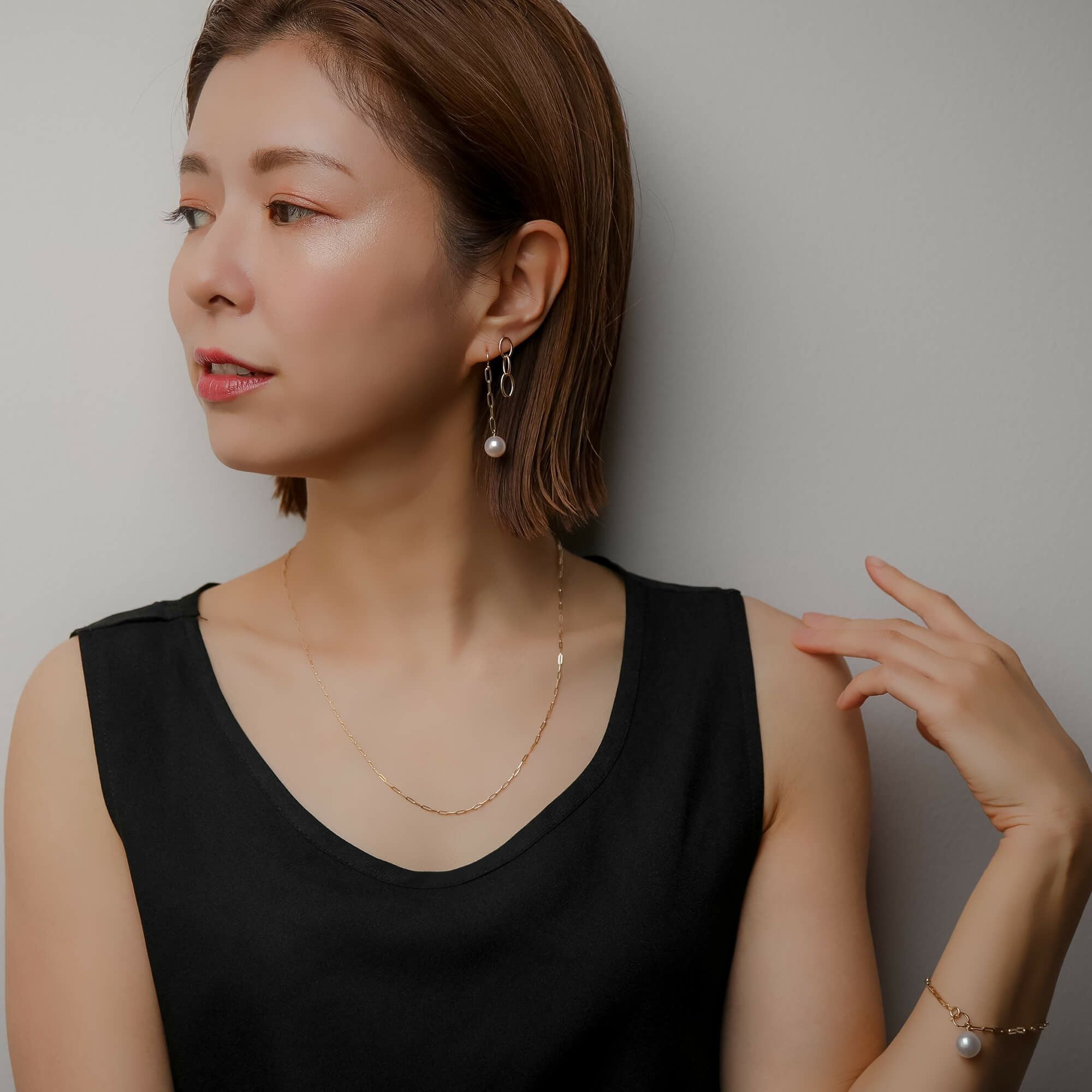 WEB限定】lien ペーパークリップチェーン 50cm/1.6mm K18 中空