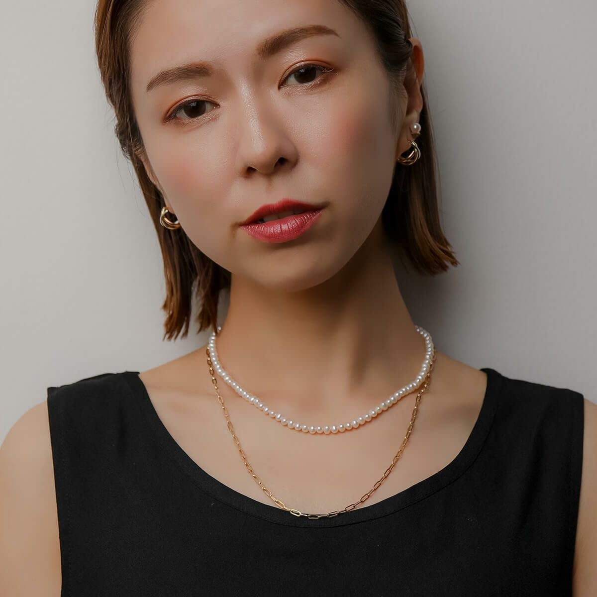 WEB限定】lien ペーパークリップチェーン 50cm/2.7mm K18YG 中空