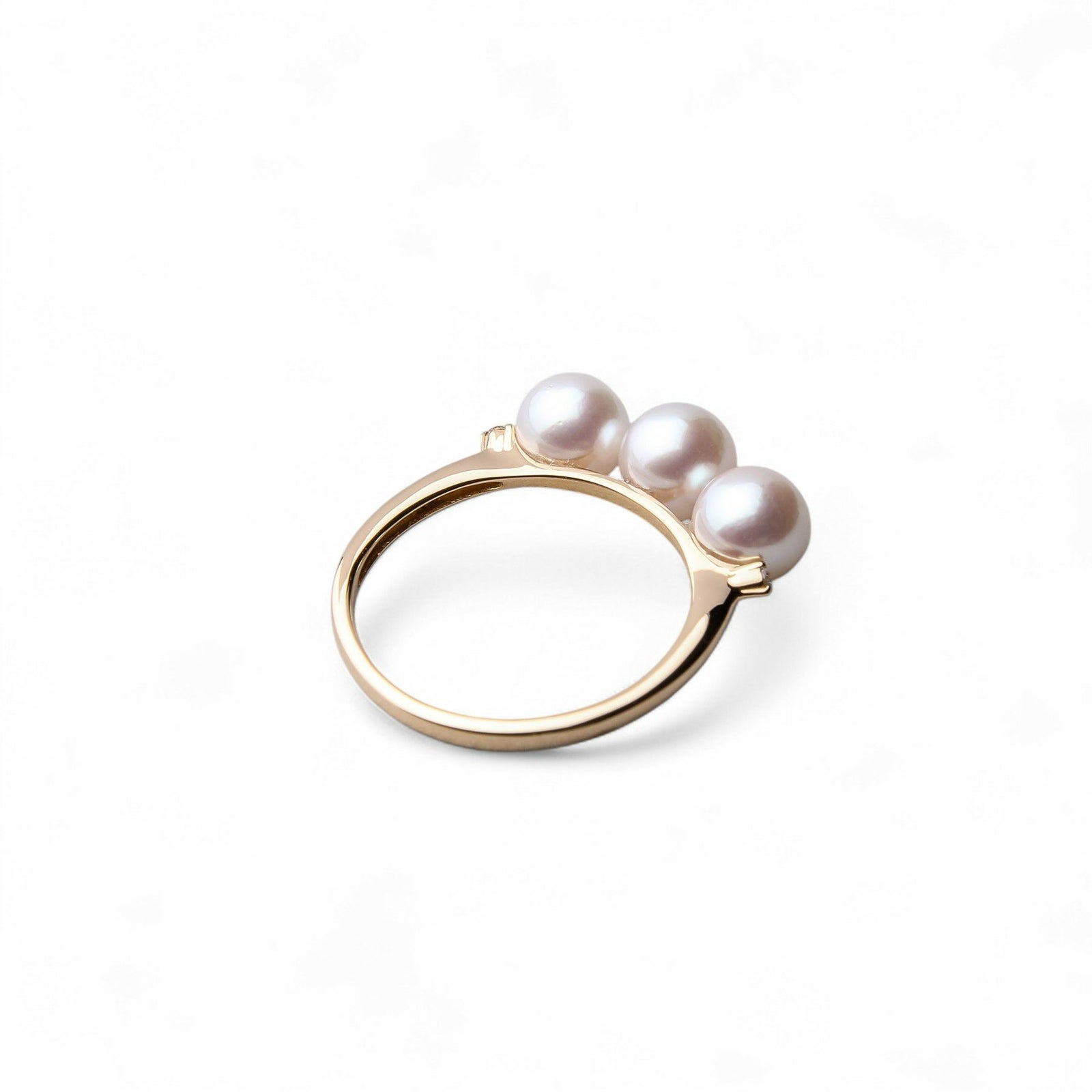 あこや真珠 トリプルパールリング ～Carina(カリーナ)～ ホワイト系 5.5-6.0mm K10WG/YG