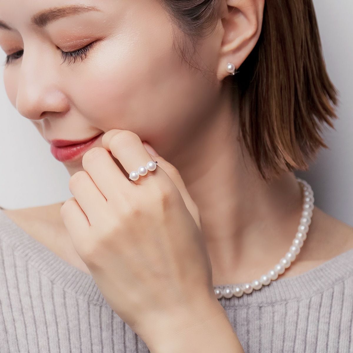 Carina あこや真珠 リング5.5-6.0mm K18WG/K18YG | あこや真珠リング