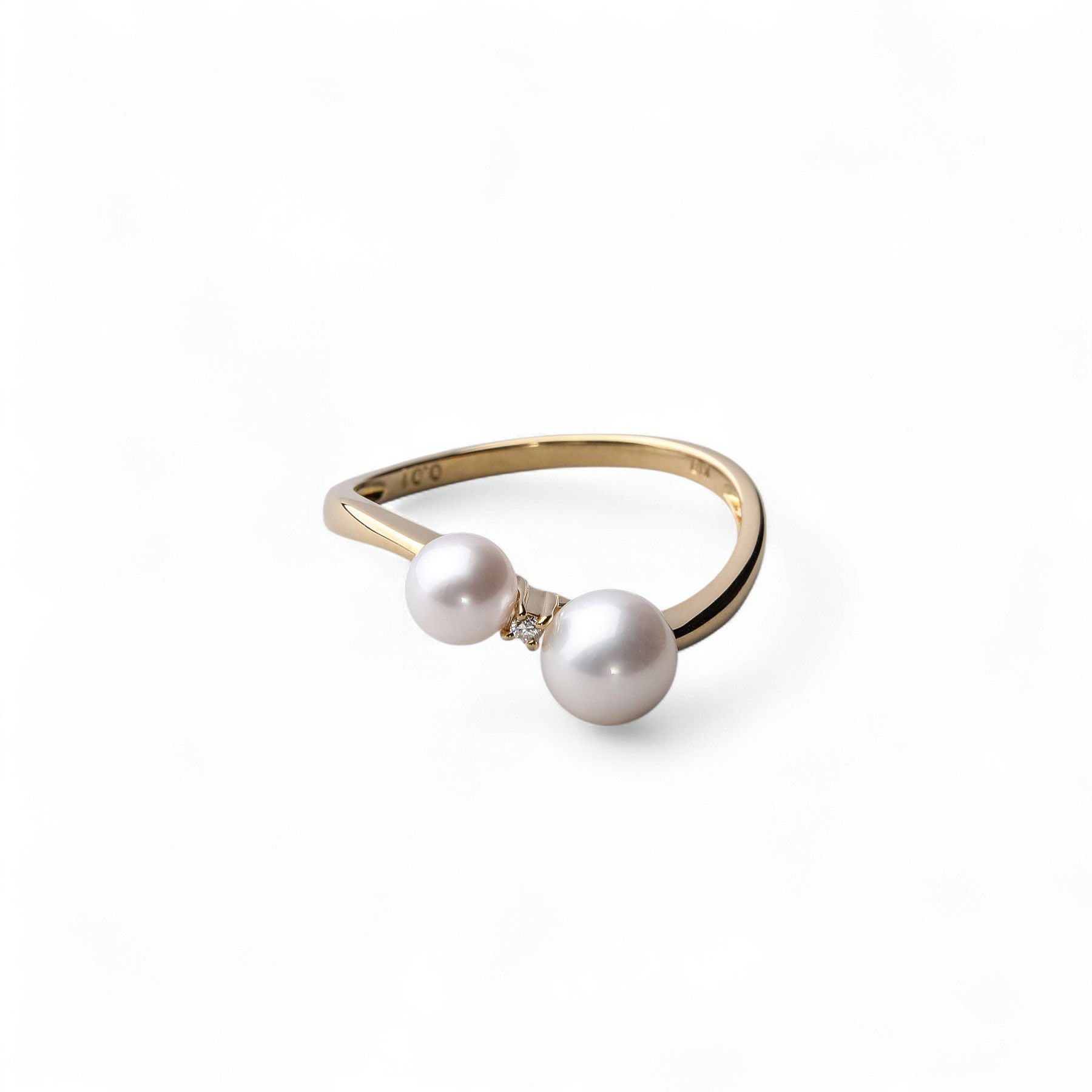 Carina あこや真珠 カーブリング 4.5-6.0mm K18YG | あこや真珠リング