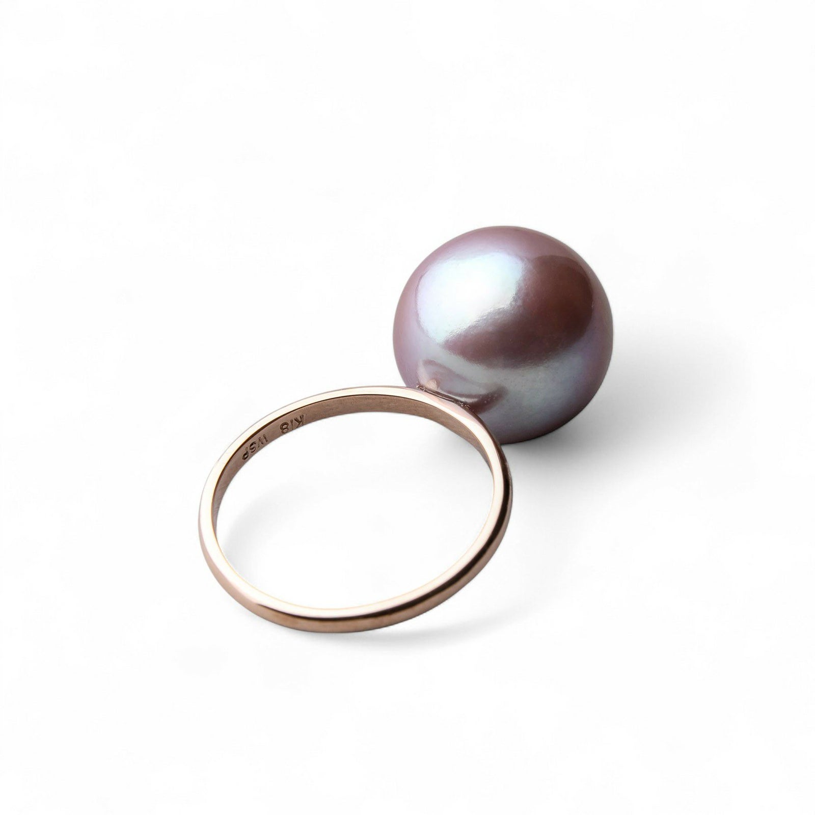 淡水真珠 有核 シンプルリング  13mmUP　K18PG