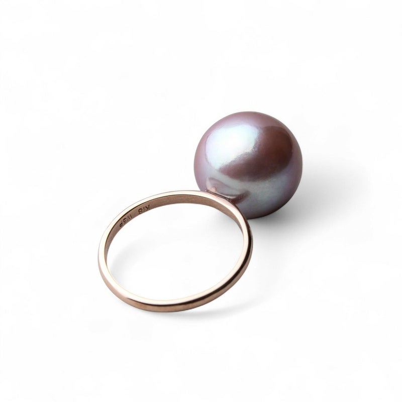 淡水真珠 有核 シンプルリング  13mmUP　K18PG