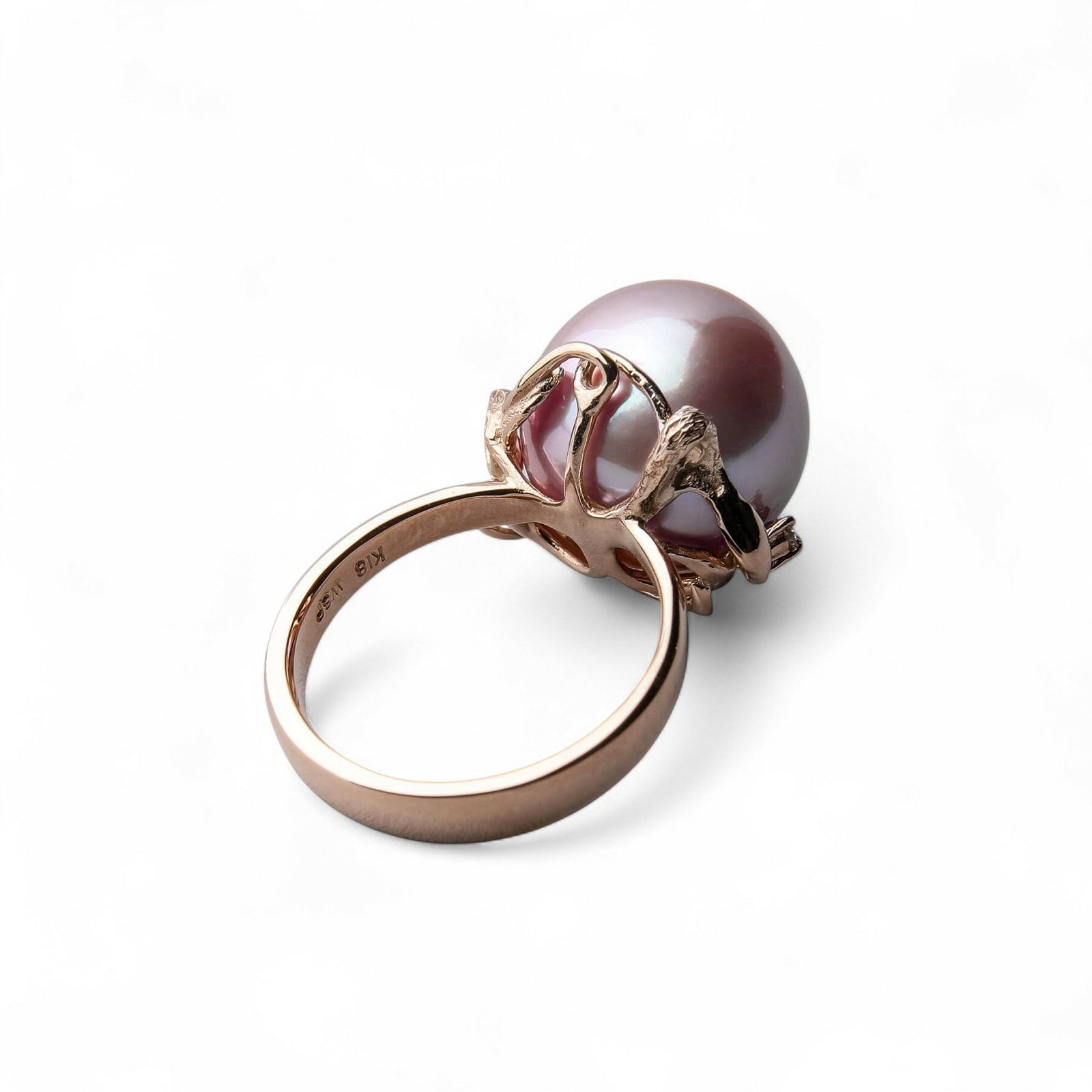 淡水真珠 有核  デザインリング 13mmUP K18PG