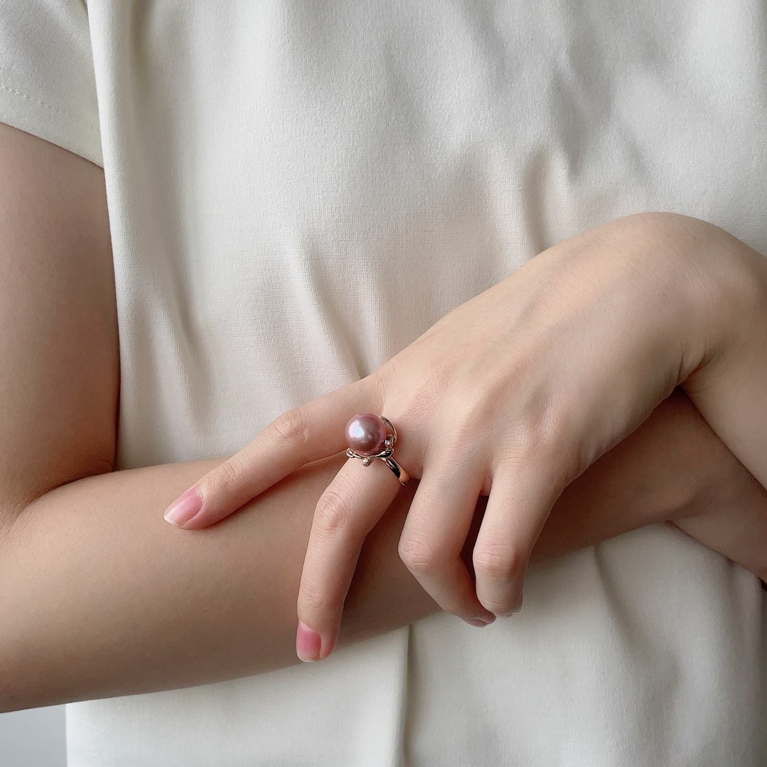 Mauvette 淡水真珠 リング12mmUP K18PG | 淡水真珠リング