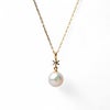 あこや真珠 7.5-8.0mm 1粒ダイヤ ペンダント 40cm K18WG/K18YG