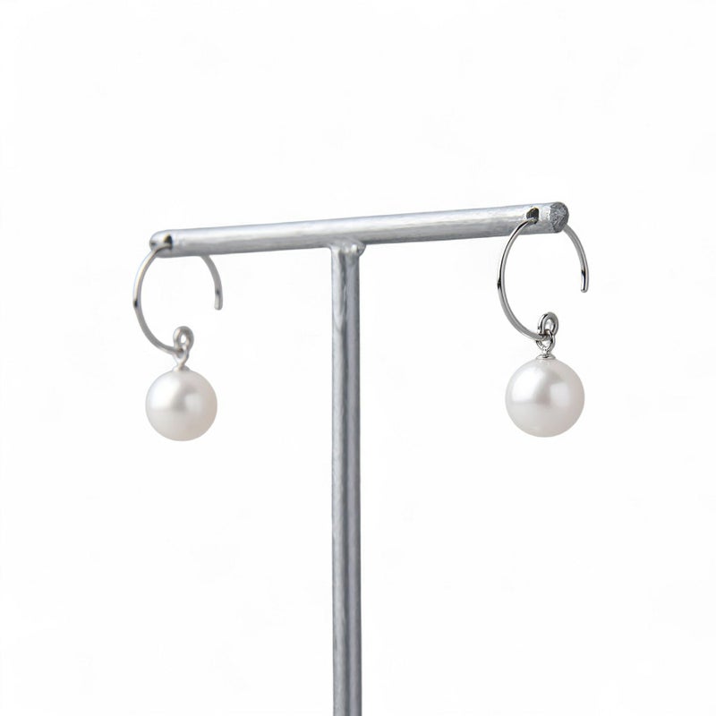 あこやリングフックピアス　7.5-8.0mm