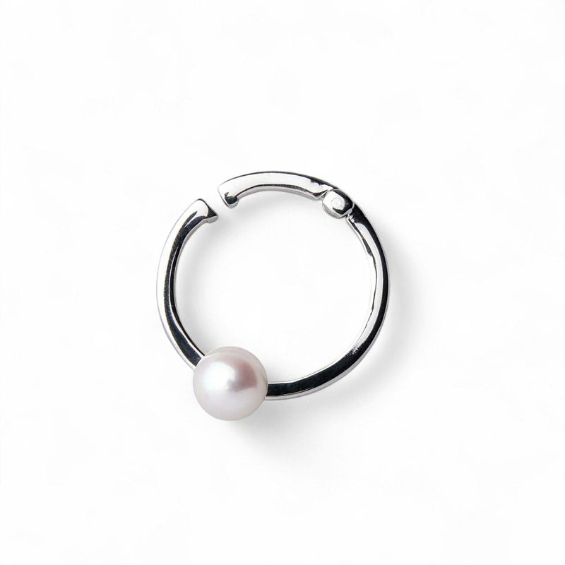 あこや真珠5.5mm イヤカフ/リングイヤリング K10WG