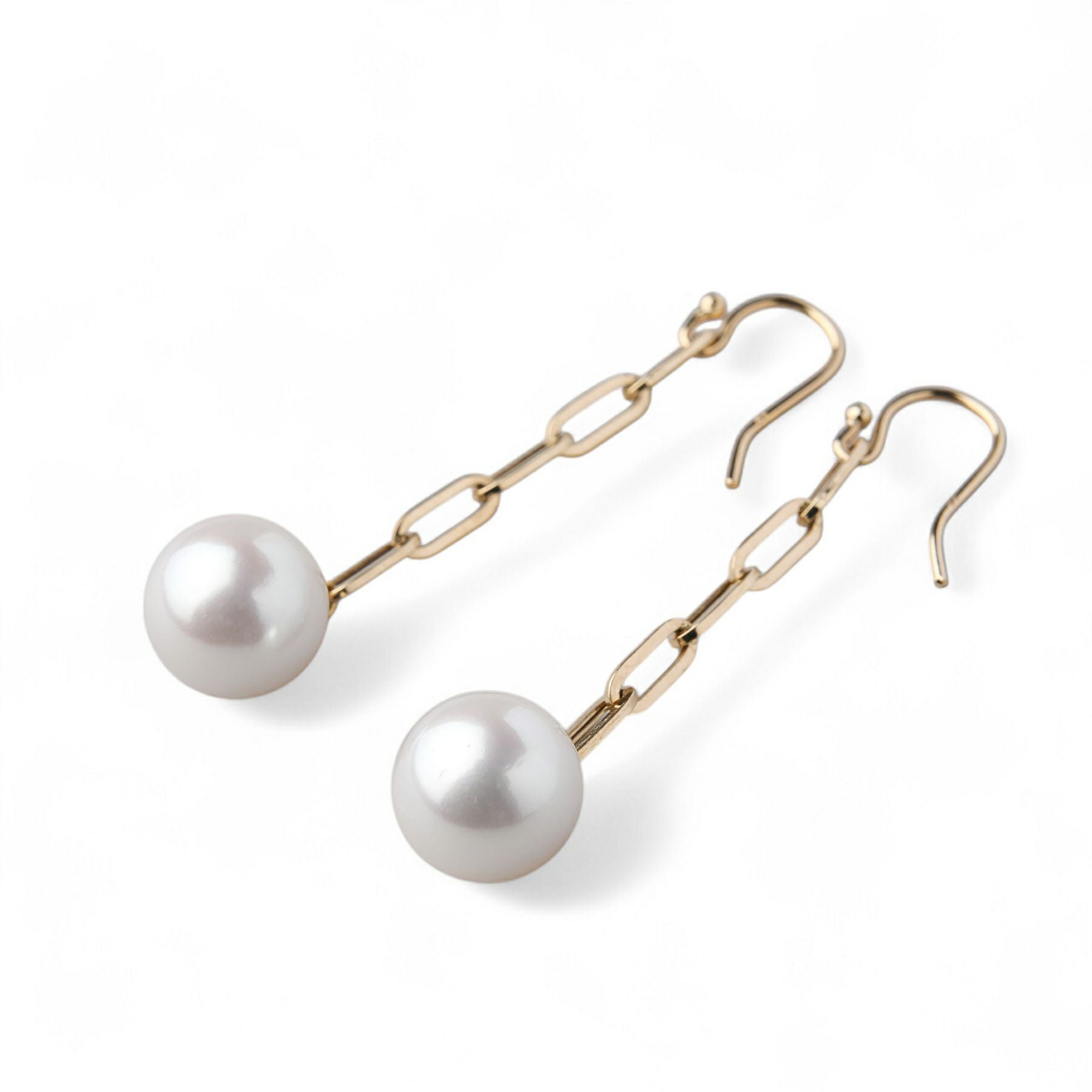 LUXE あこや真珠 チェーンピアス 9.0-9.5mm K18YG | WSP（ダブル