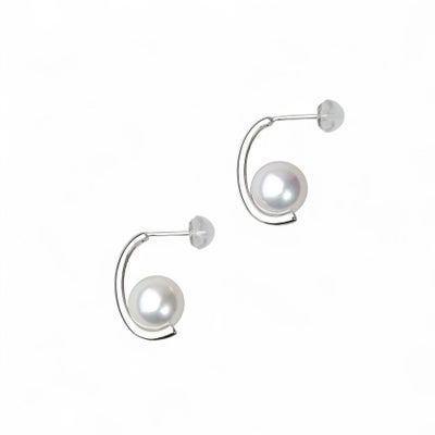 LUXE あこや真珠 ピアス9.0-9.5mm K18WG/YG