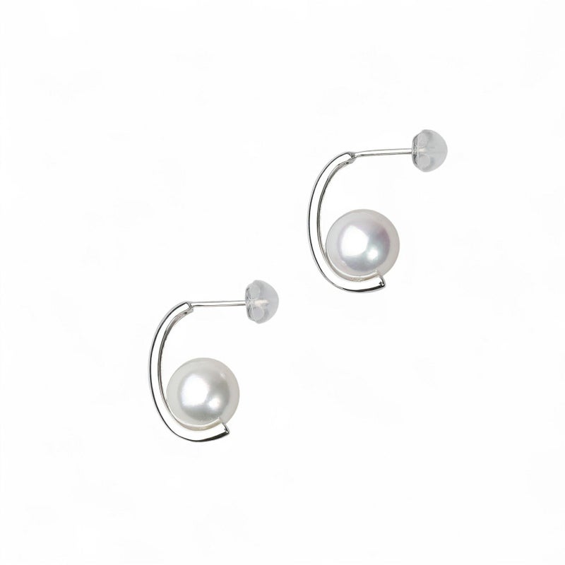 LUXE あこや真珠 ピアス9.0-9.5mm K18WG/YG