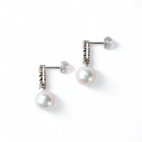 オーロラ花珠真珠 ピアス7.5-8.0mm K18WG/YG | WSP（ダブルエスピー 
